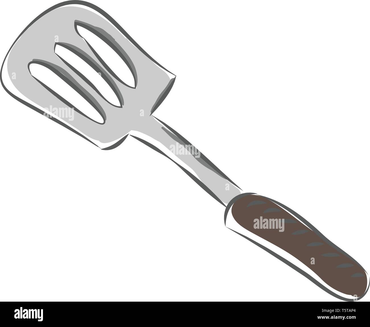 Clipart Di Un Cucchiaio Per Cucinare Maccheroni Provvista Di Un Manico In Legno Intagliato Con Il Verde Della Polka Di Vettore Di Disegni Disegno A Colori O Illustrazione Immagine E Vettoriale