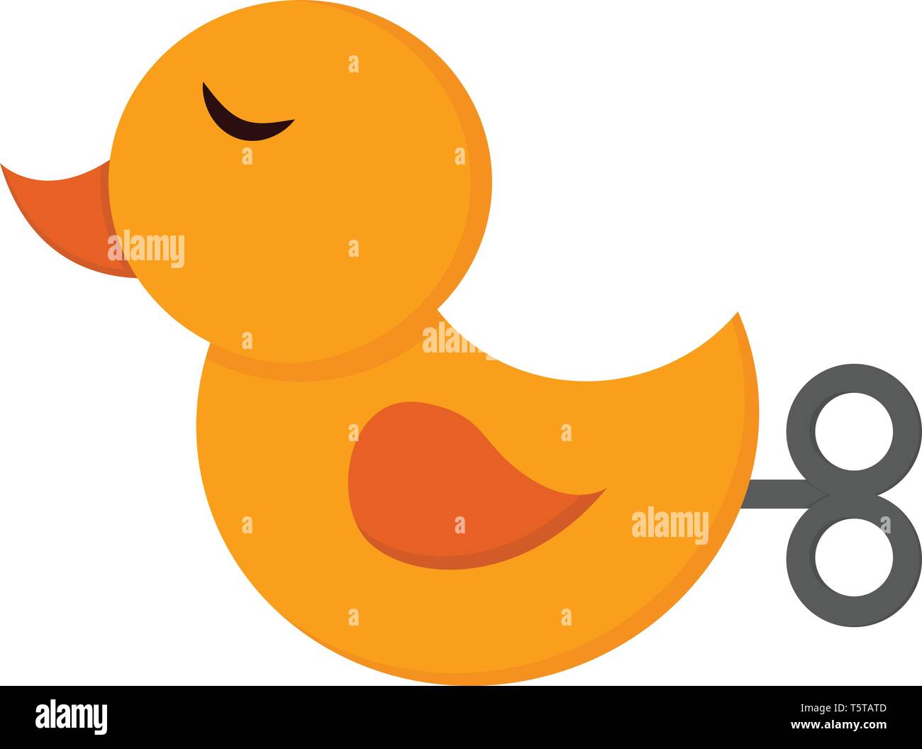 Tirare lungo di colore giallo duck Baby toy progettato per intrattenere i bambini piccoli vettore di disegno a colori o illustrazione Illustrazione Vettoriale