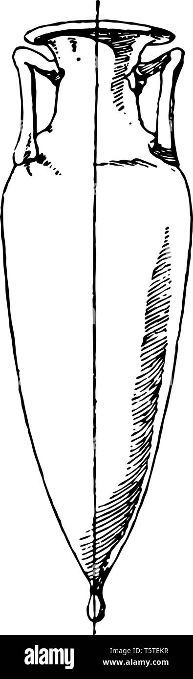 Un'immagine che mostra un contenitore di vino senza un coperchio, vintage disegno della linea di incisione o illustrazione. Illustrazione Vettoriale