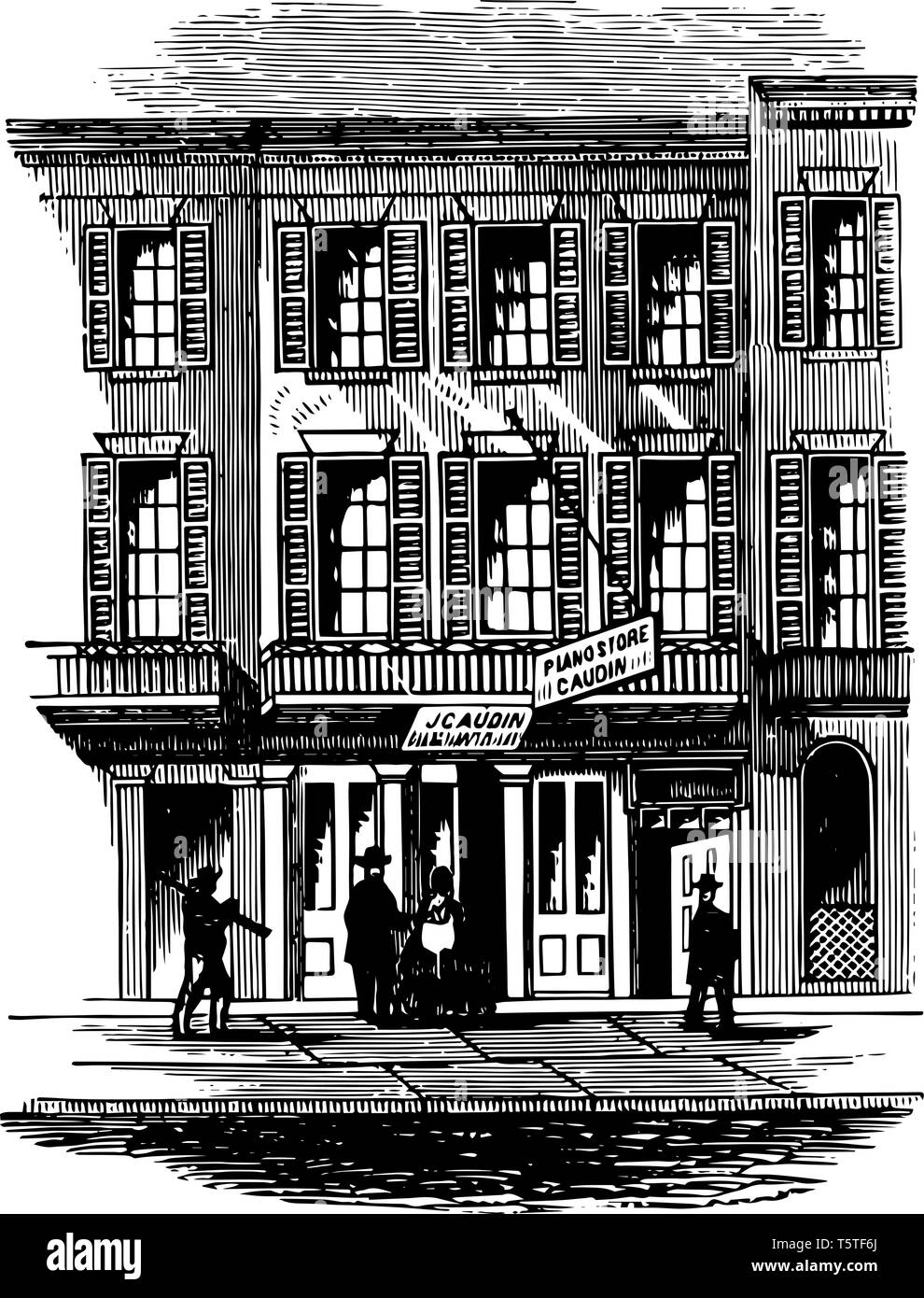 Jackson presso la sede centrale di base è stata stabilita in 1834 e in 1866 è stato rinominato mi onora Andrew Jackson vintage disegno della linea. Illustrazione Vettoriale