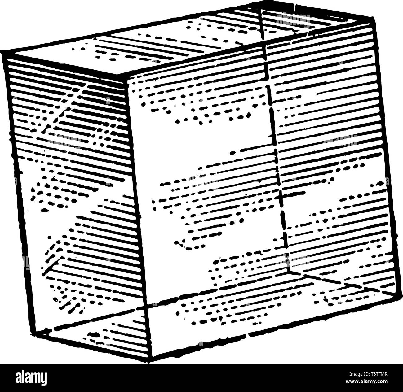 Un romboedro è una figura tridimensionale di un cubo, ad eccezione del fatto che le sue facce non sono quadrati ma rombi. È un caso speciale di un parallelepipe Illustrazione Vettoriale