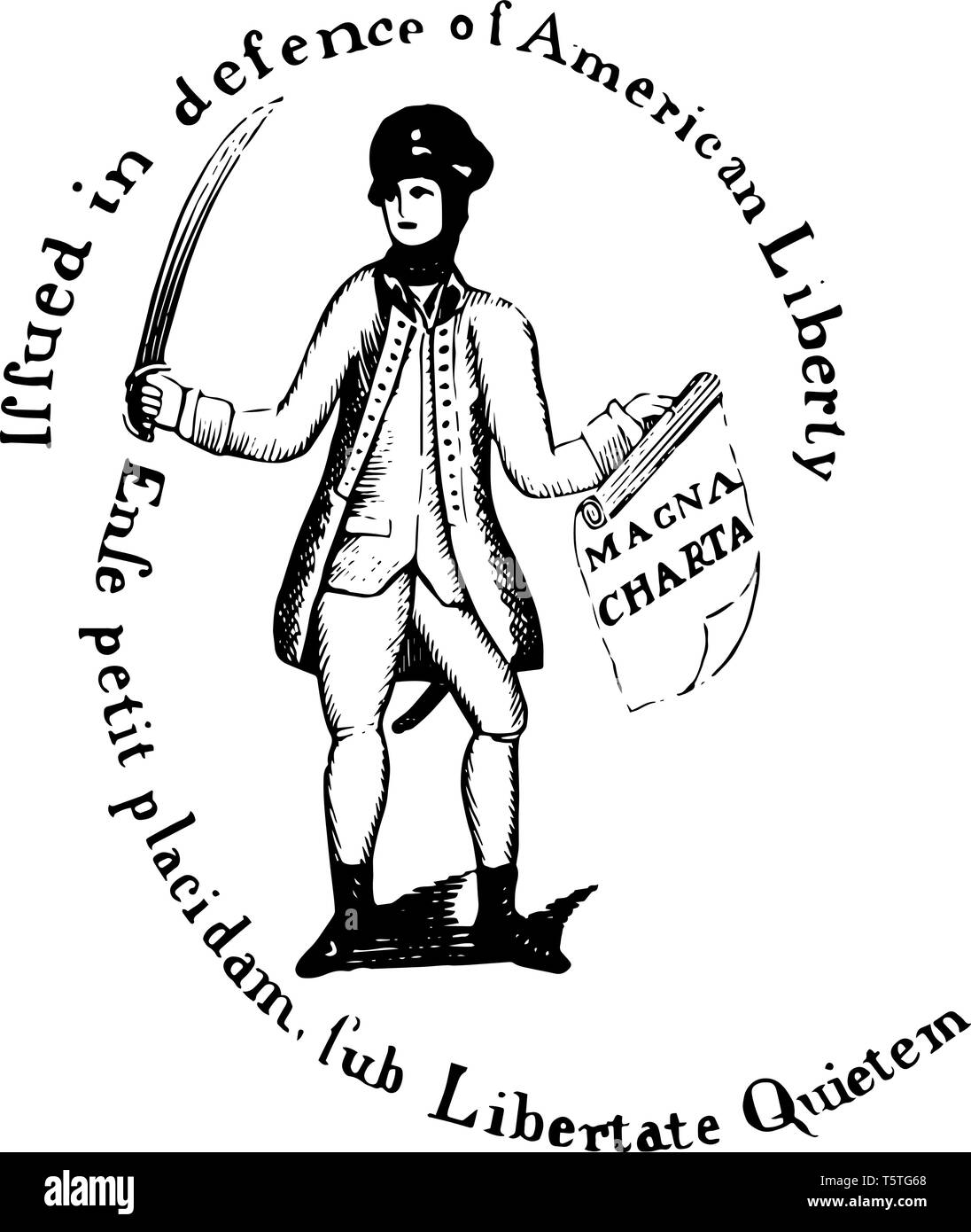 Tesoreria di stato del Massachusetts, costituito da più dipartimenti e agenzie linea vintage disegno. Illustrazione Vettoriale