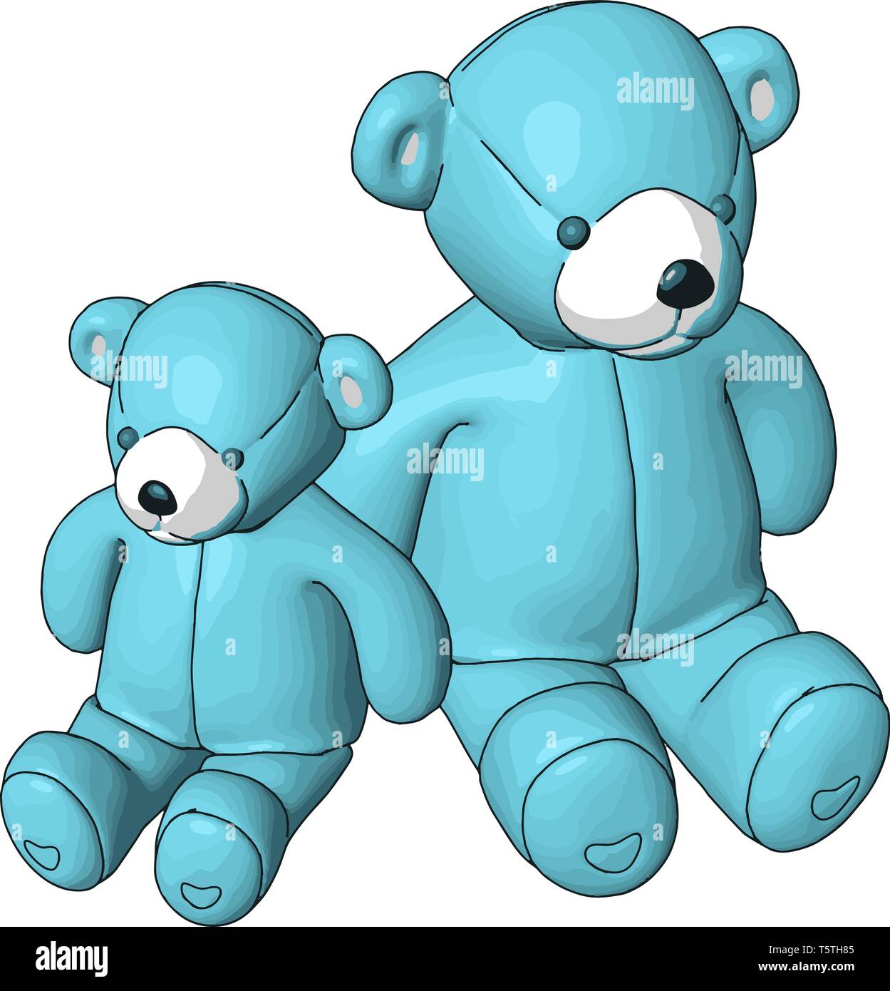 Blue Teddy bear illustrazione vettoriale su sfondo bianco Illustrazione Vettoriale