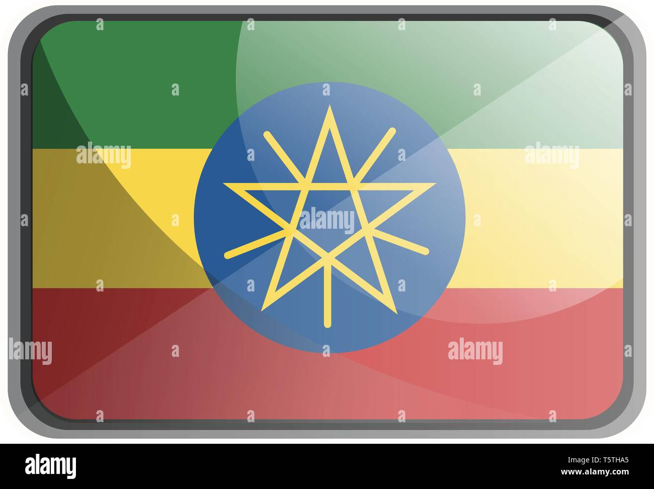 Illustrazione Vettoriale di Etiopia bandiera su sfondo bianco. Illustrazione Vettoriale