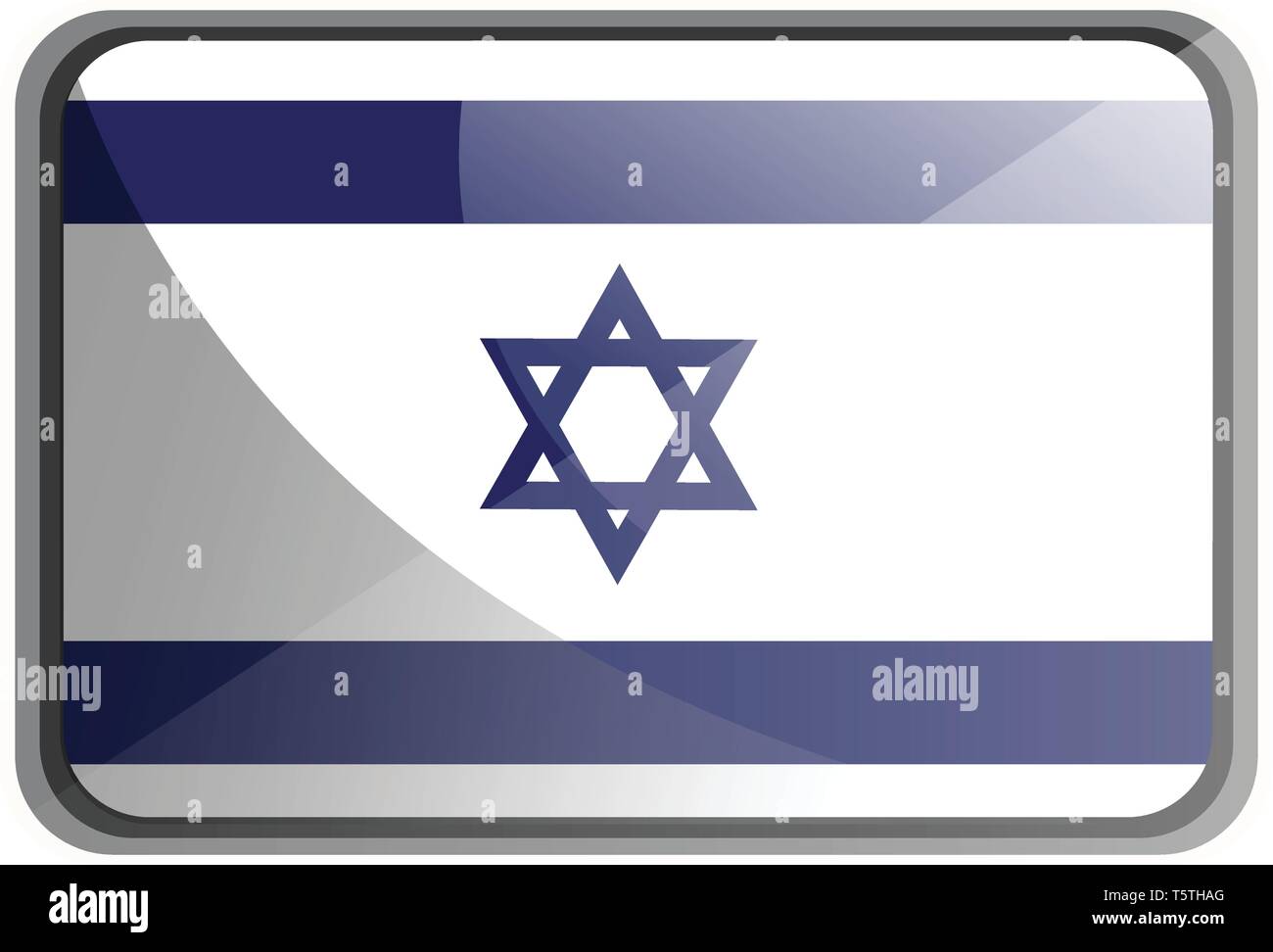 Illustrazione di vettore di bandiera di Israele su sfondo bianco. Illustrazione Vettoriale