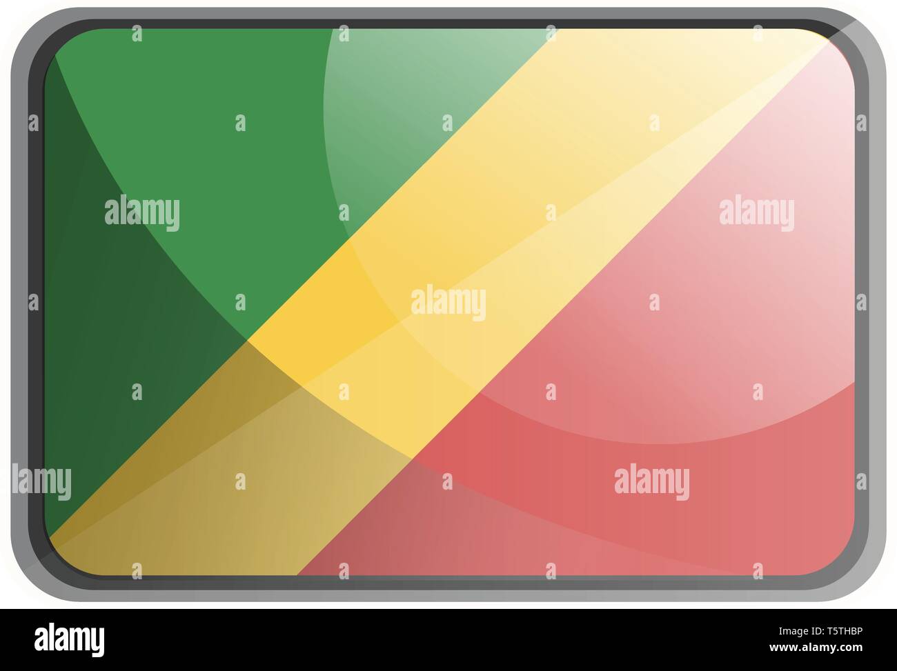 Illustrazione Vettoriale della Repubblica del Congo bandiera su sfondo bianco. Illustrazione Vettoriale
