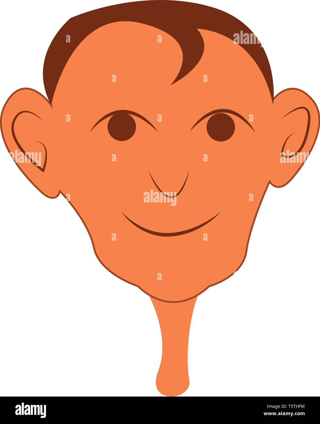 Un molto sottile uomo con grandi orecchie che è il vettore smilling il colore di disegno o illustrazione Illustrazione Vettoriale