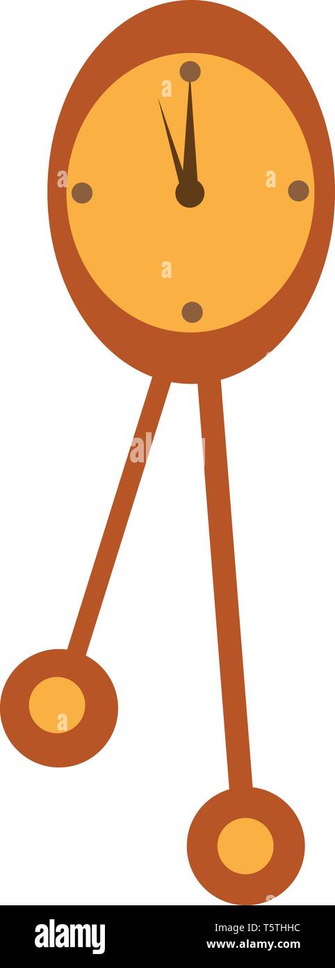 Un orologio con due pendoli che mostra che si tratta di undici'o'clock vettore di disegno a colori o illustrazione Illustrazione Vettoriale