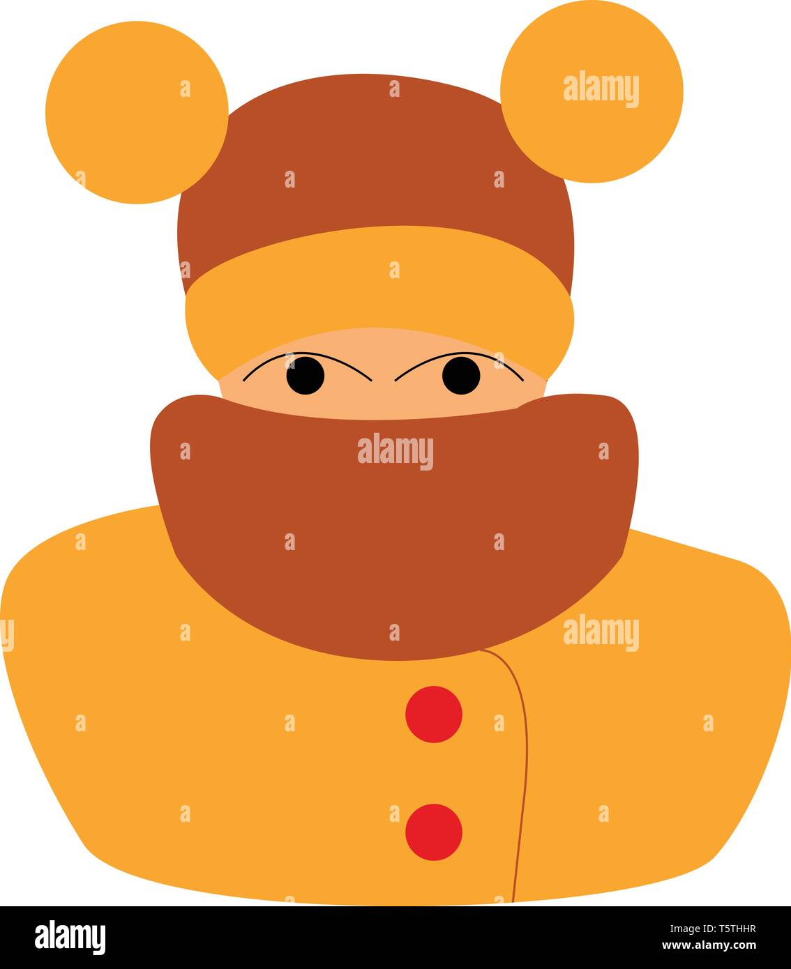 Un uomo che indossa una sciarpa e un vettore beanie colore disegno o illustrazione Illustrazione Vettoriale