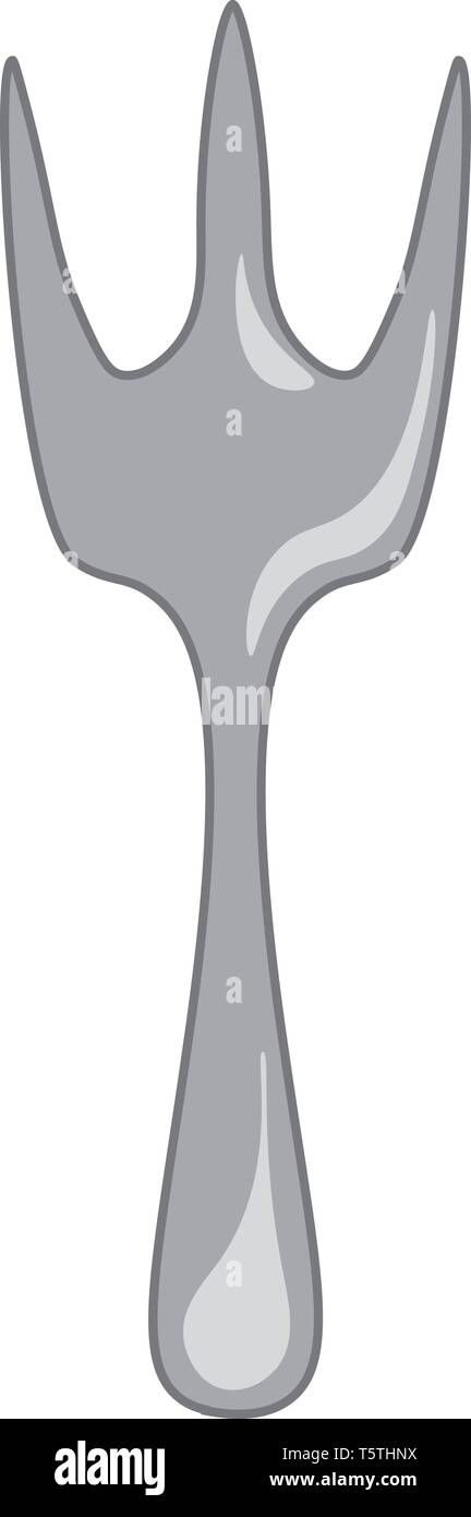 Una immagine di una forcella con tre rebbi vettore di disegno a colori o illustrazione Illustrazione Vettoriale