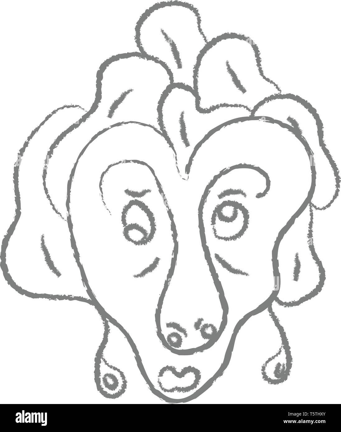 Una matita remò caricatura creando un effetto grottesco vettore di disegno a colori o illustrazione Illustrazione Vettoriale