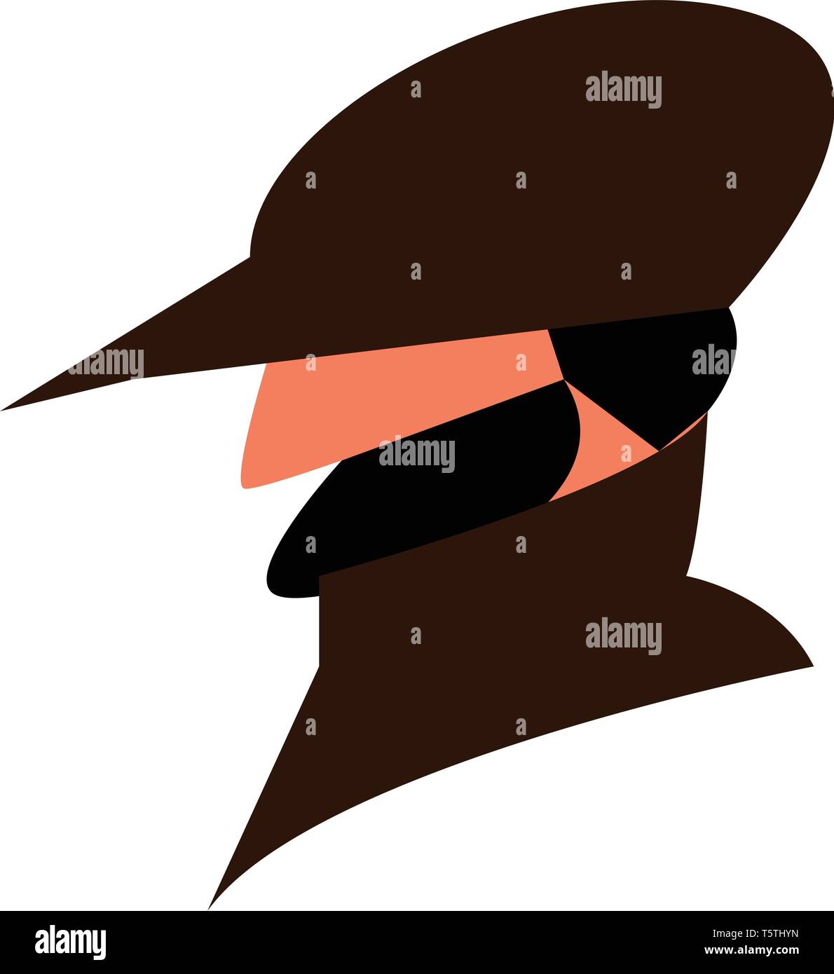 Un'immagine di un uomo con spessore ampio mustacho indossando un cappello marrone e un trench coat vettore di disegno a colori o illustrazione Illustrazione Vettoriale