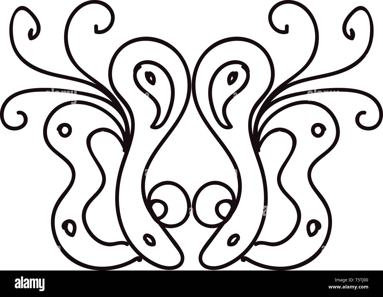 Uno scarabocchio di una maschera nera del vettore di disegno a colori o illustrazione Illustrazione Vettoriale