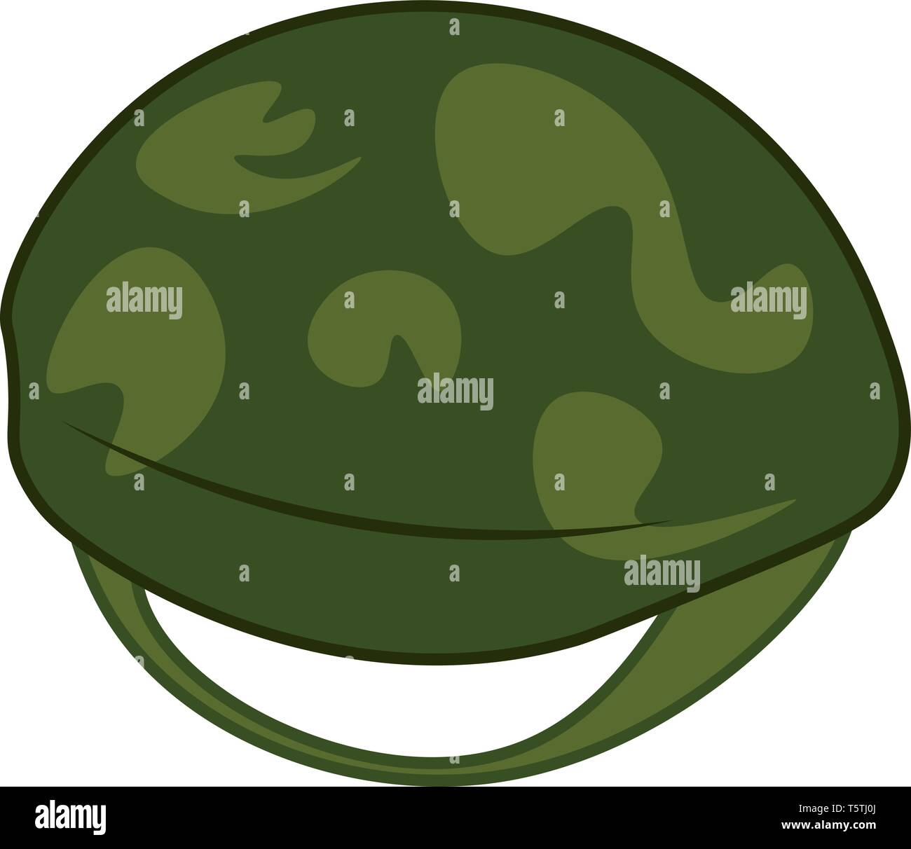 Un casco di combattimento di colore verde in vettore di disegno a colori o illustrazione Illustrazione Vettoriale