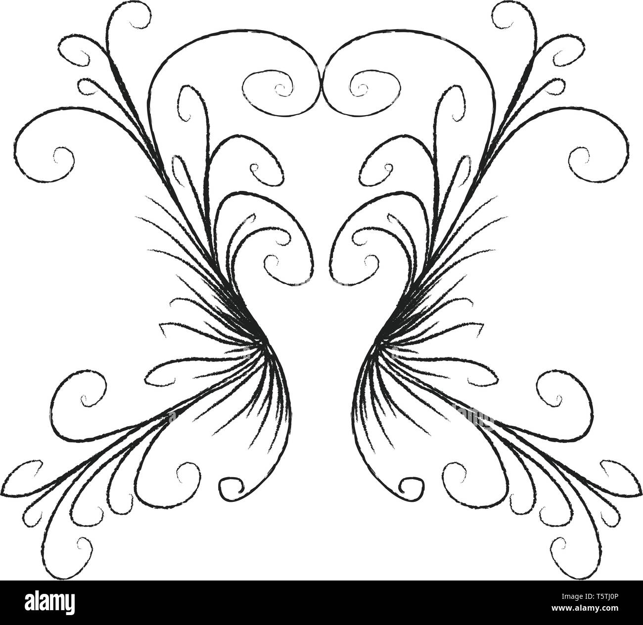 Una linea minimalista di disegno con diversi riccioli vettore di disegno a colori o illustrazione Illustrazione Vettoriale