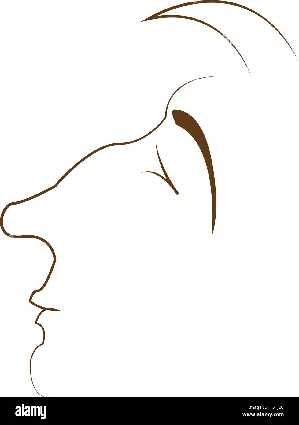 Un schizzo di un uomo con il naso lungo cercando addormentato vettore di disegno a colori o illustrazione Illustrazione Vettoriale