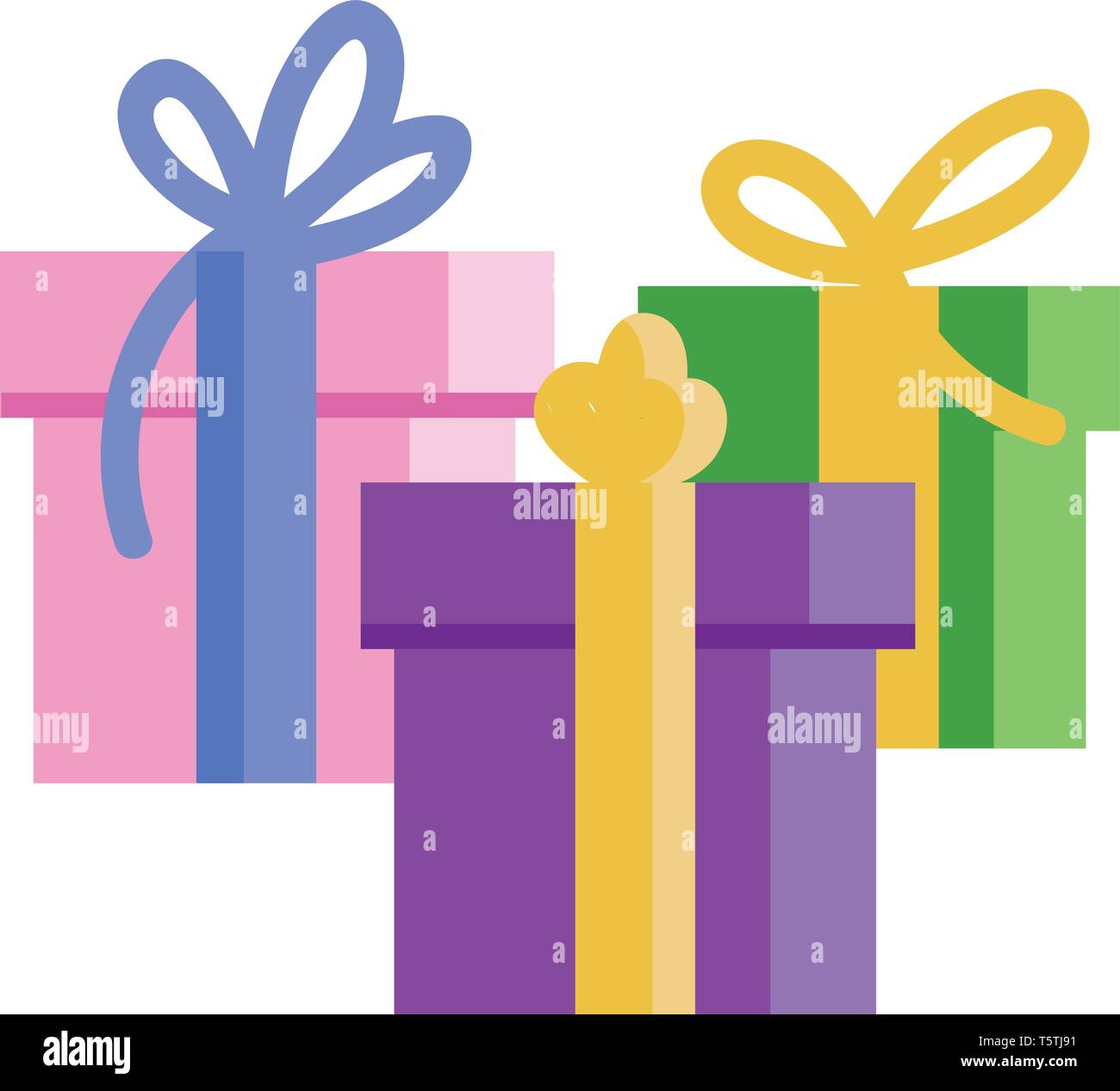 Carichi di regalo di compleanno o vettore di Illustrazione a colori Illustrazione Vettoriale