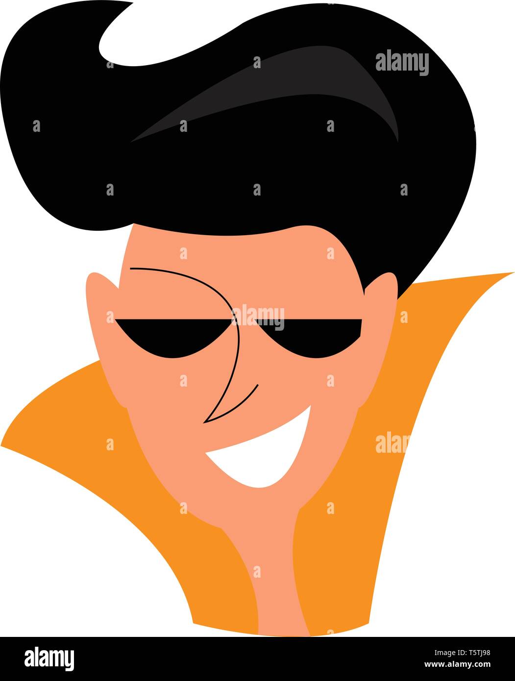 Uomo con occhiali da sole alla moda o vettore di Illustrazione a colori Illustrazione Vettoriale