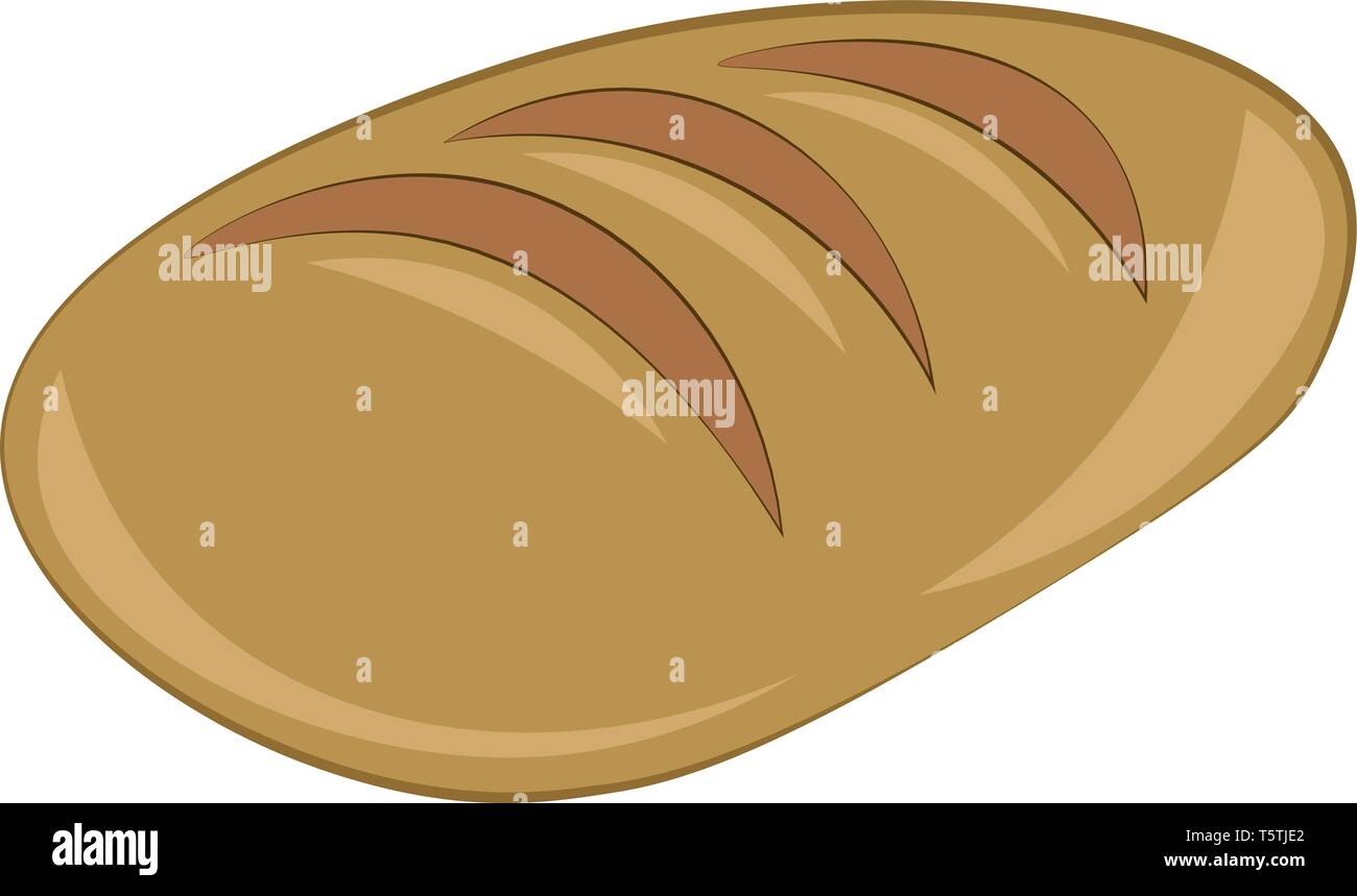 Una pagnotta di pane fresco o vettore di Illustrazione a colori Illustrazione Vettoriale