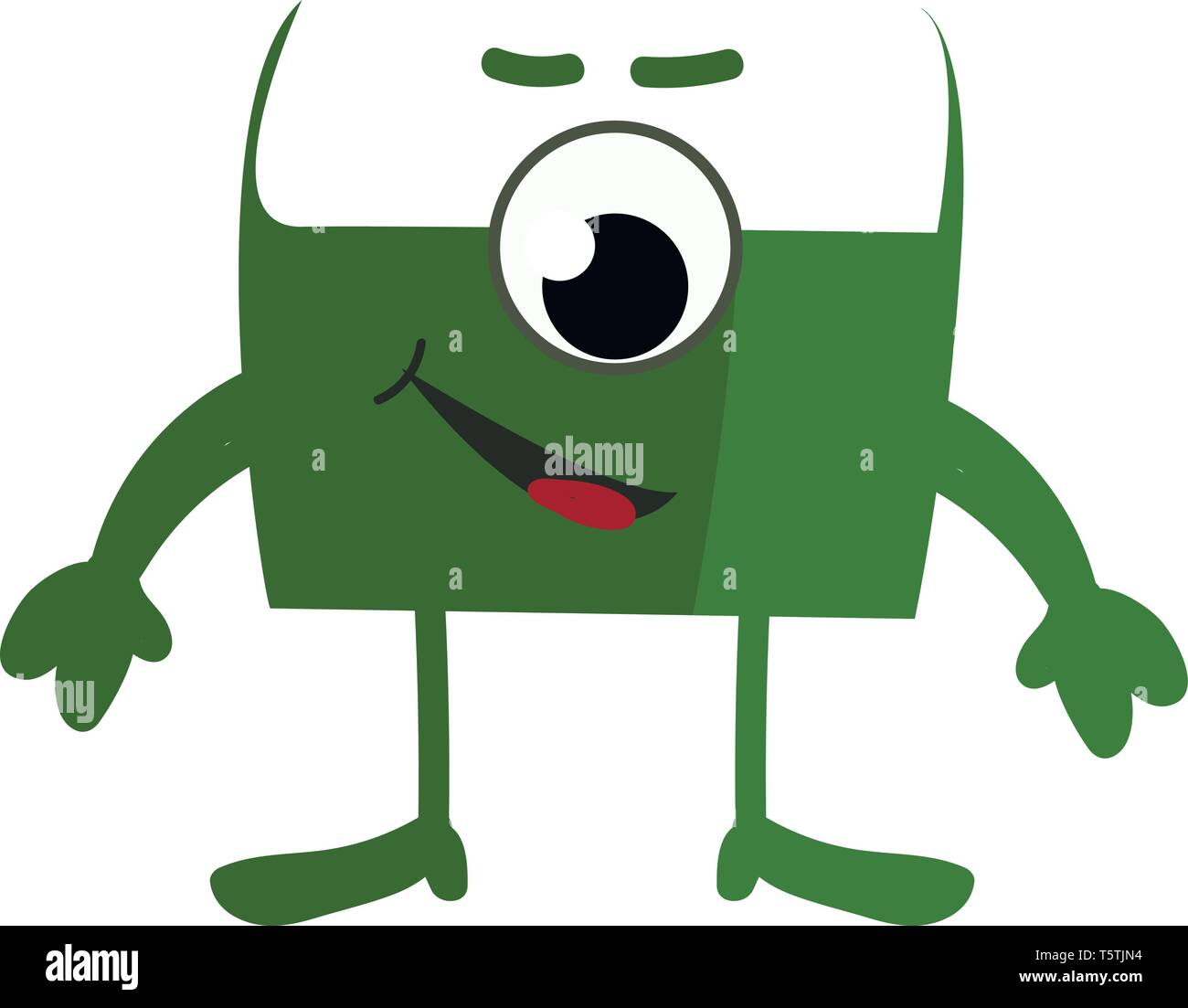 Funny one-eyed alien o vettore di Illustrazione a colori Illustrazione Vettoriale