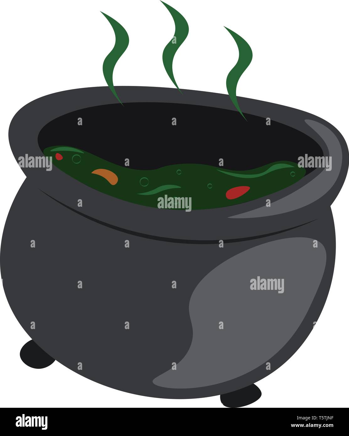 Black magic-strega calderone o vettore di Illustrazione a colori Illustrazione Vettoriale