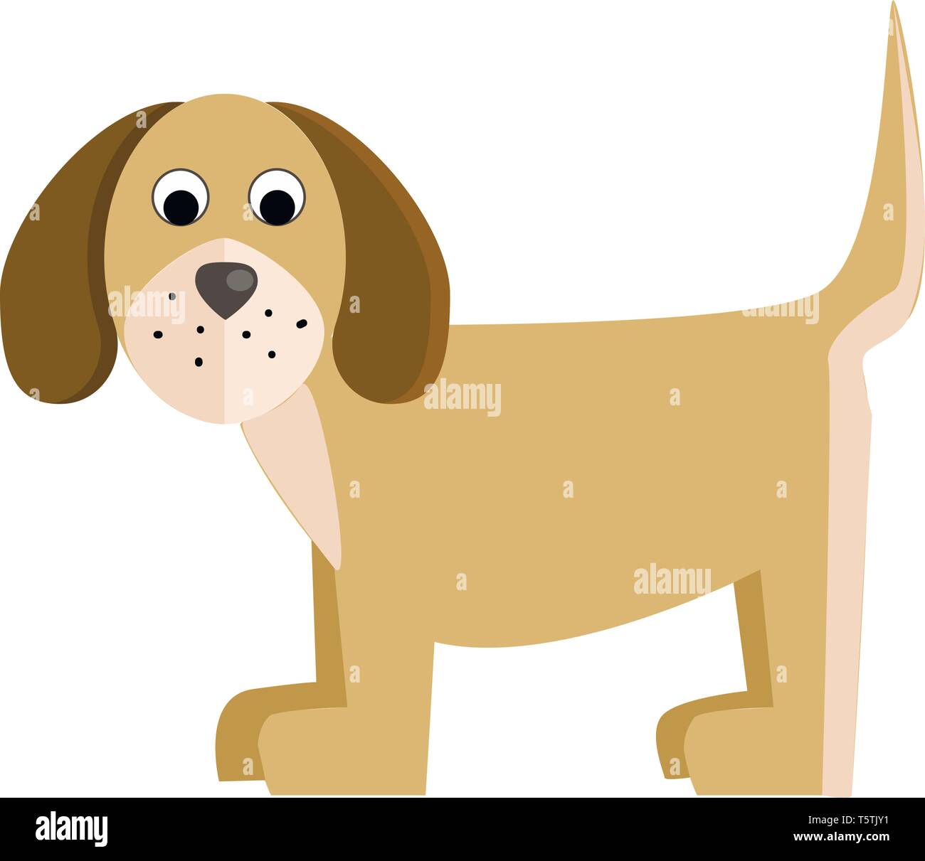 Un cane grigio è in piedi o vettore di Illustrazione a colori Illustrazione Vettoriale