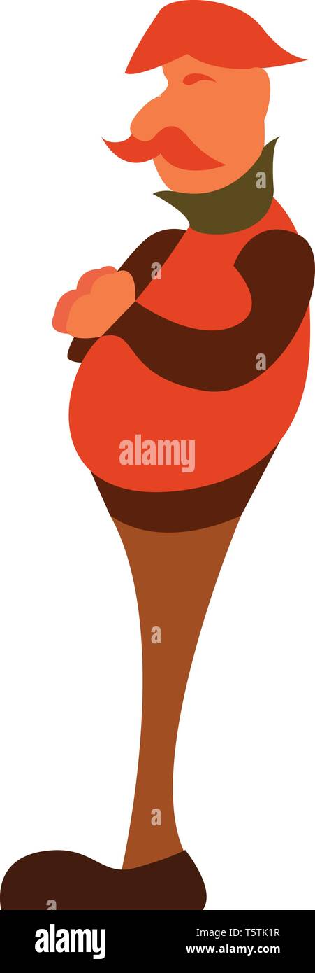 Un uomo grasso con ventre rotondo o vettore di Illustrazione a colori Illustrazione Vettoriale