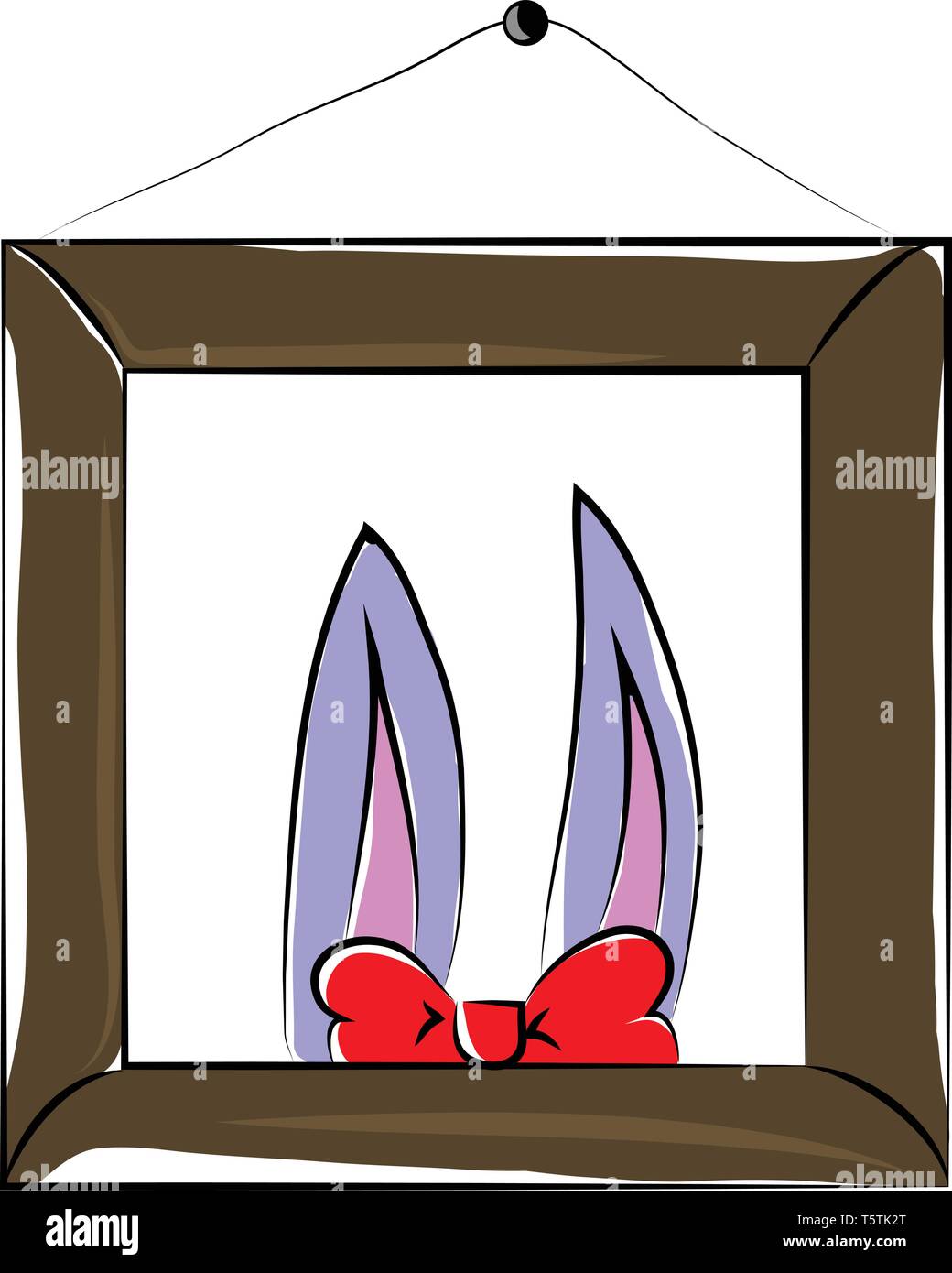 Bunny orecchio cornice immagine vettoriale o di disegno a colori Illustrazione Vettoriale