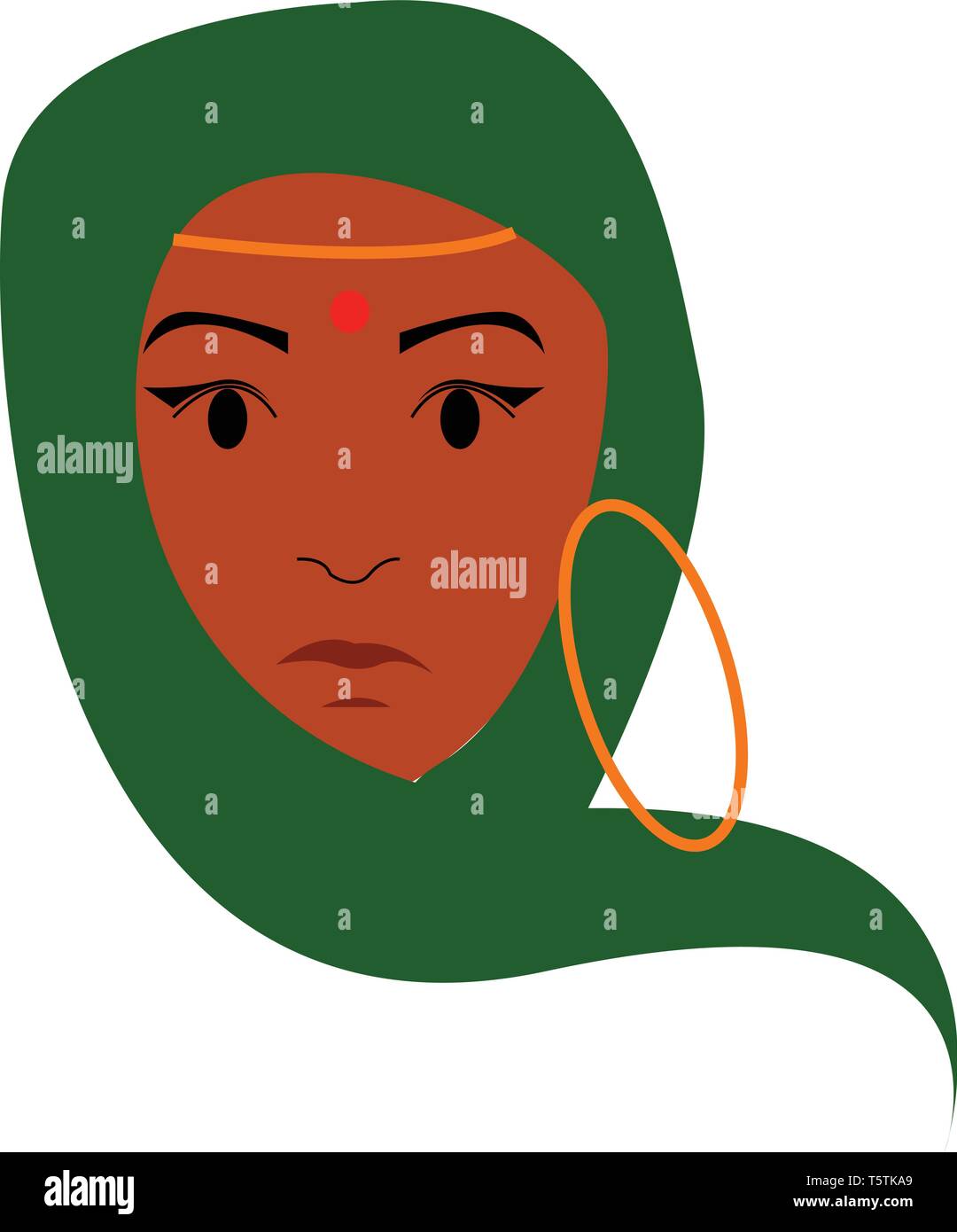 Giovane donna in costume indiano o vettore di Illustrazione a colori Illustrazione Vettoriale