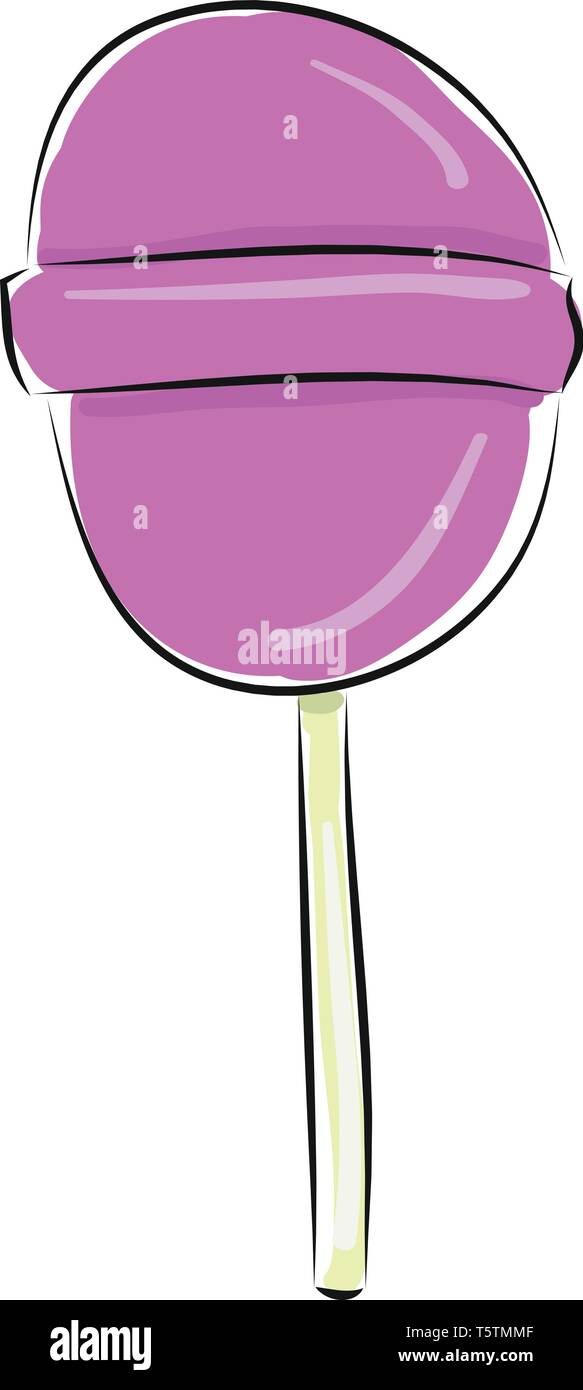 Semplice viola lollipop illustrazione vettoriale su sfondo bianco Illustrazione Vettoriale