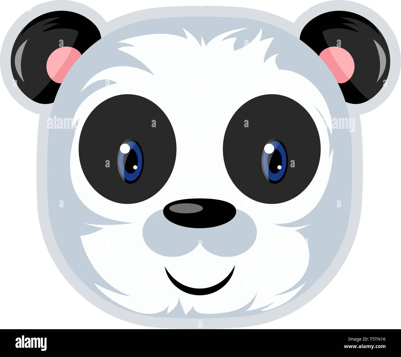 Un orso bianco con orecchie rosa e blue eye, il vettore, il colore di disegno o illustrazione. Illustrazione Vettoriale