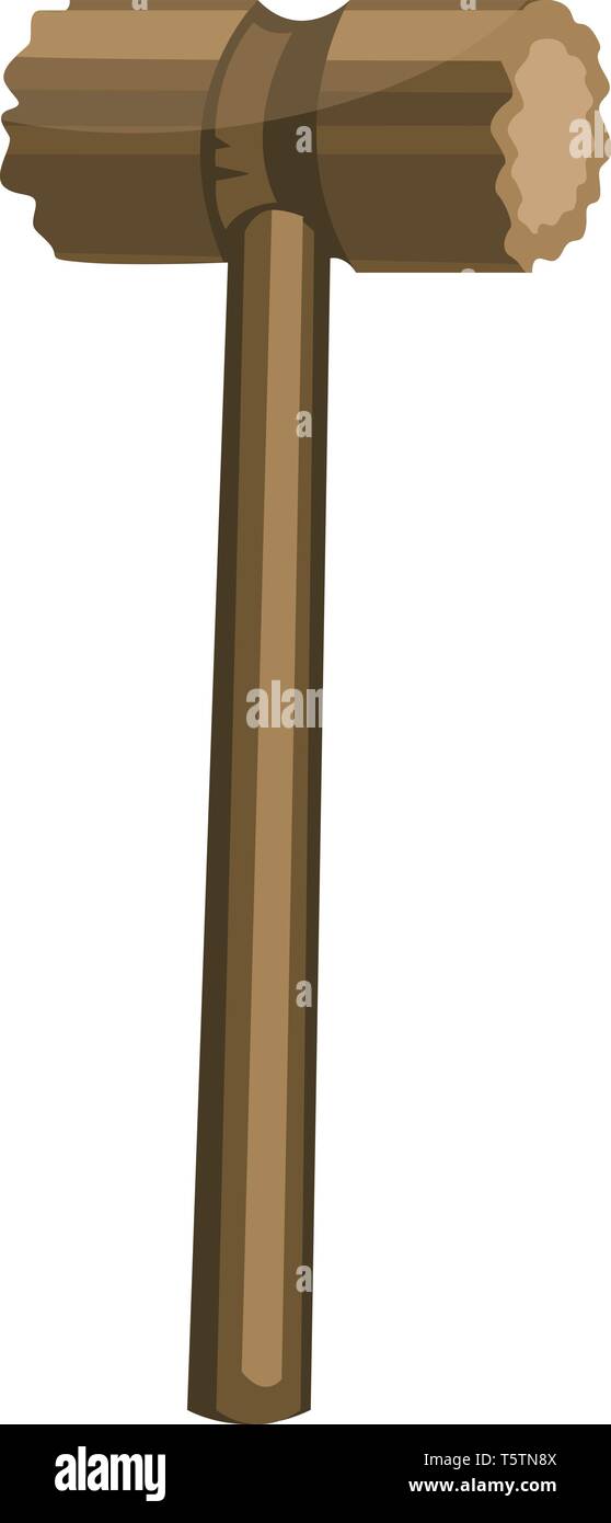 Un martello di legno per cucina vettore scopo il colore di disegno o illustrazione. Illustrazione Vettoriale