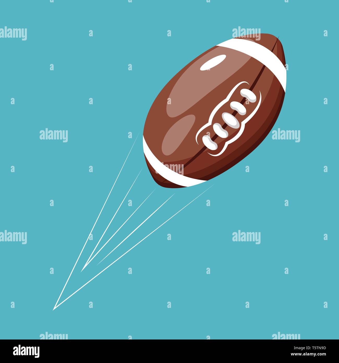 Una palla da rugby di colore marrone con due estremità in colore bianco colore del vettore di disegno o illustrazione. Illustrazione Vettoriale