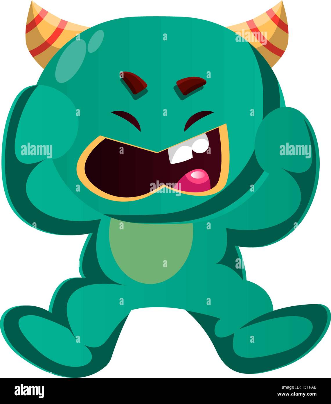 Arrabbiato mostro verde illustrazione vettoriale Illustrazione Vettoriale