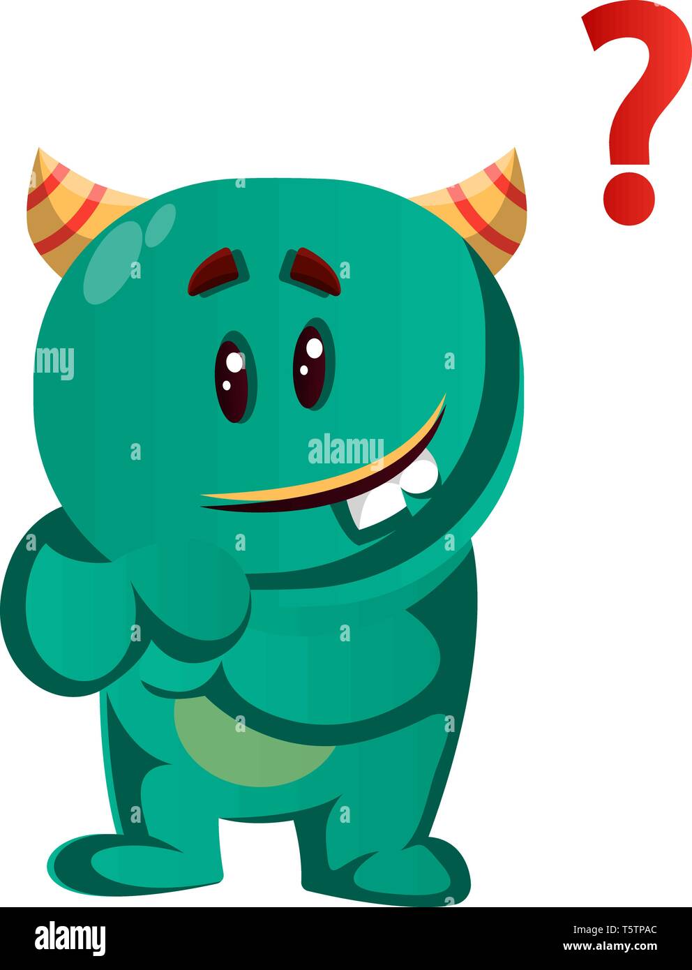 Confuso mostro verde illustrazione vettoriale Illustrazione Vettoriale