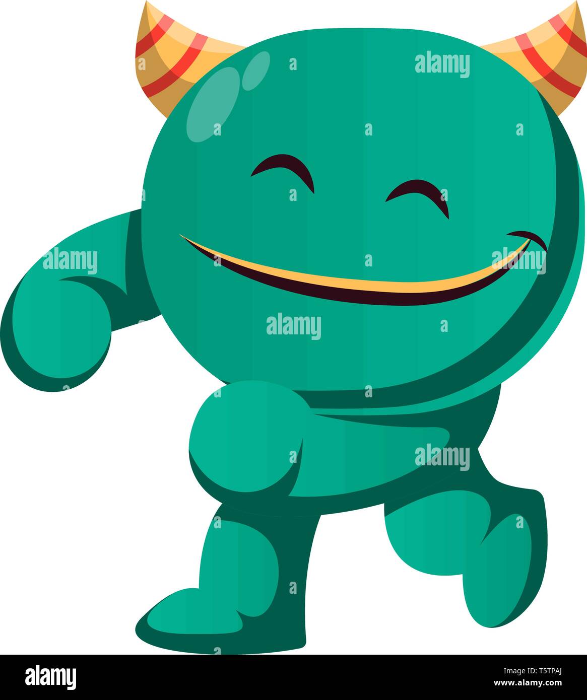 Soddisfatto mostro verde illustrazione vettoriale Illustrazione Vettoriale