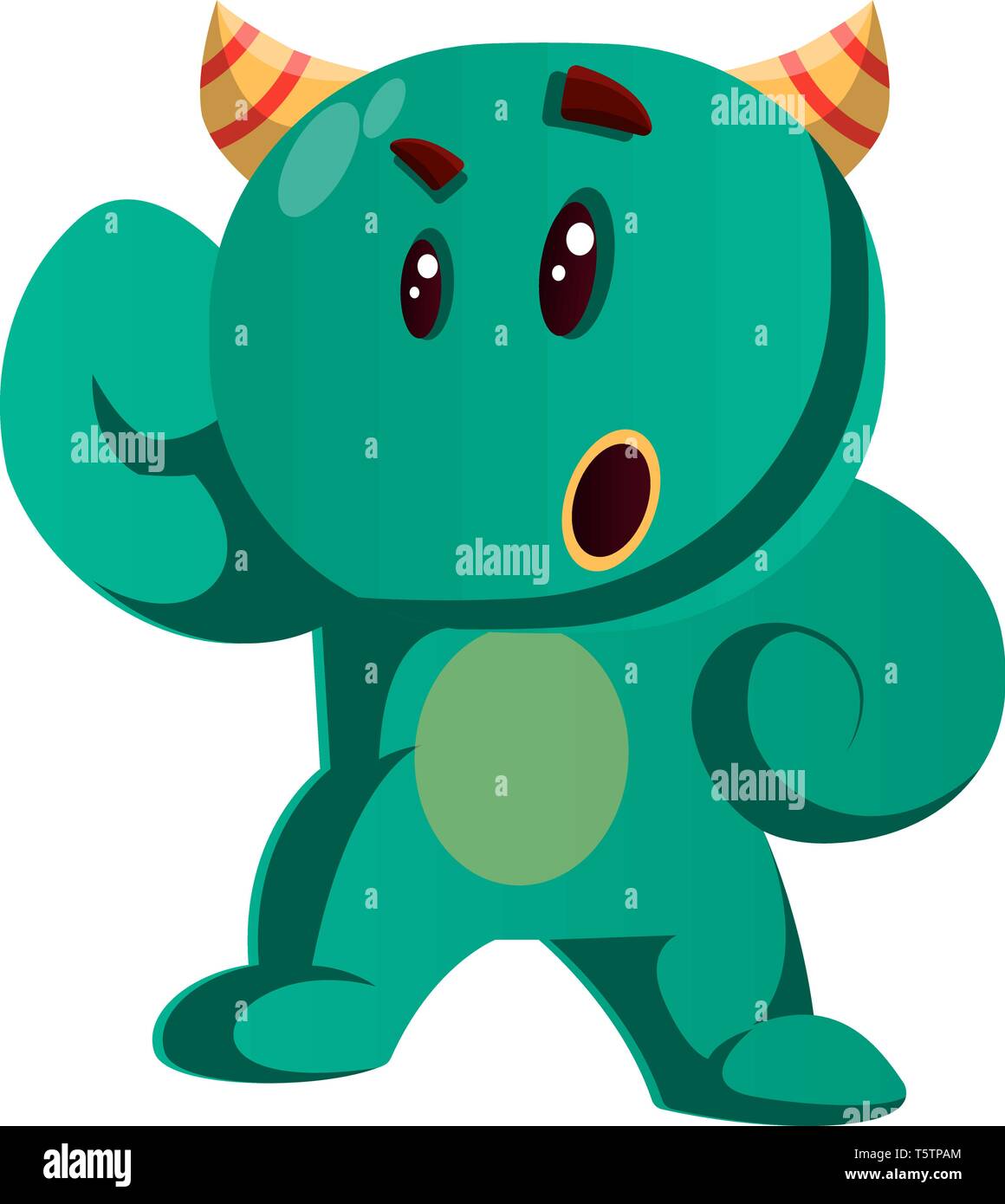 Green monster cercando confusedvector illustrazione Illustrazione Vettoriale