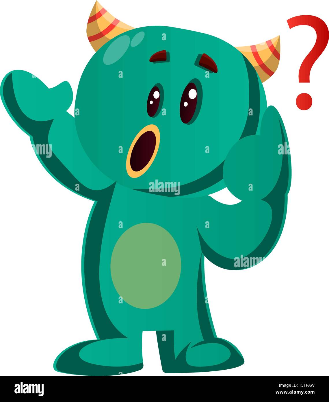 Green monster non capisce anythingvector illustrazione Illustrazione Vettoriale