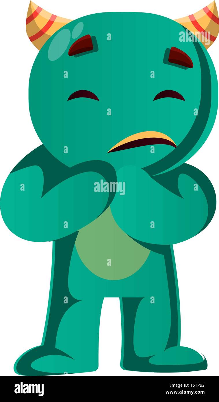 Green monster è paura illustrazione vettoriale Illustrazione Vettoriale
