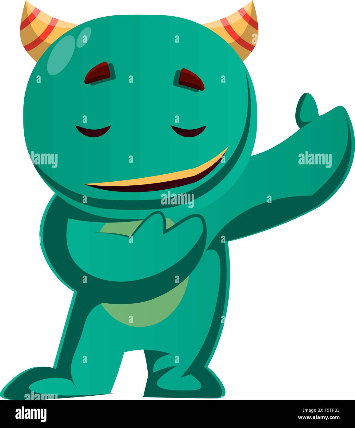 Green monster piegando per una signora illustrazione vettoriale Illustrazione Vettoriale