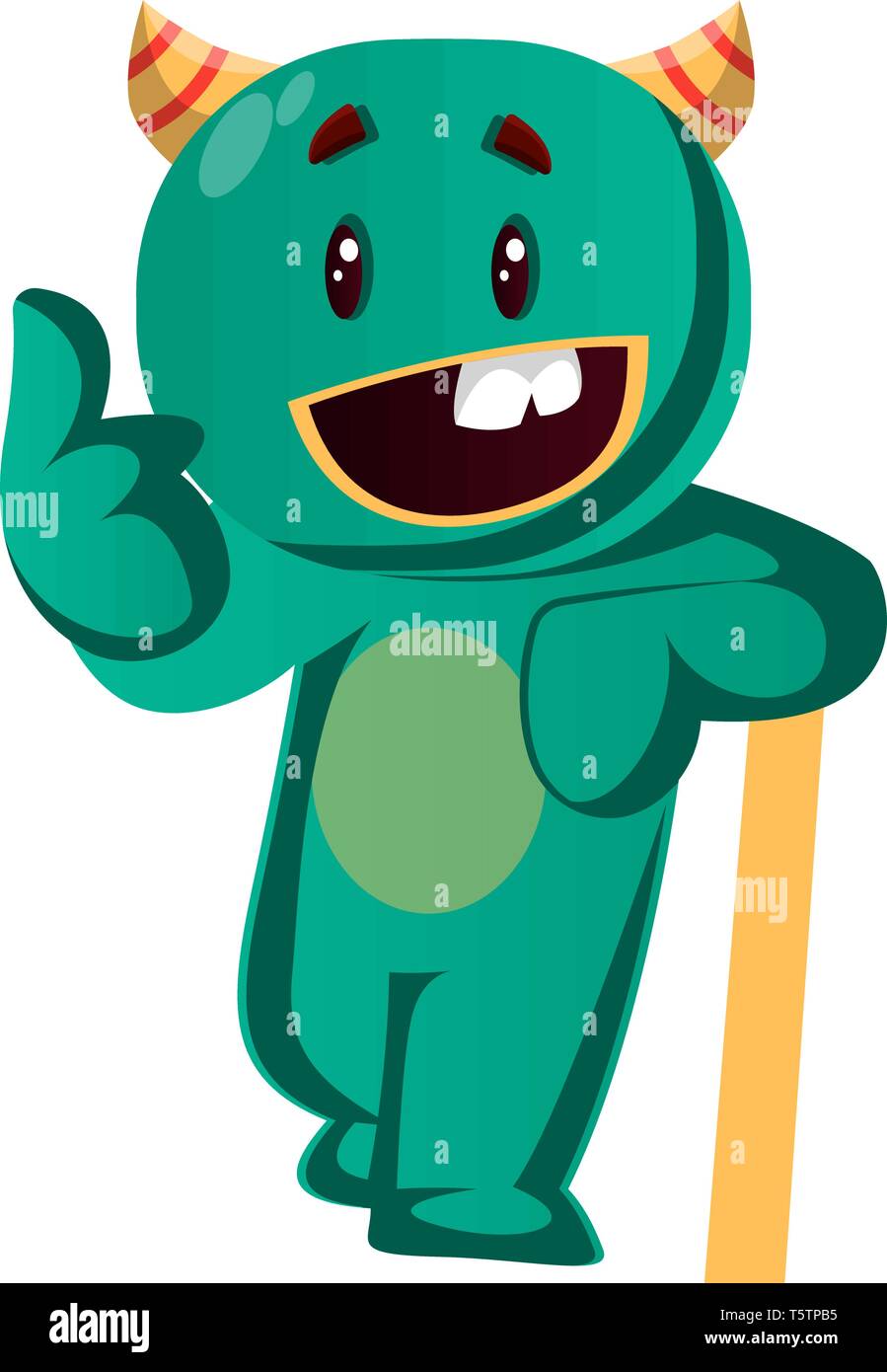 Mostro verde è molto informale umore iillustraion vettore Illustrazione Vettoriale