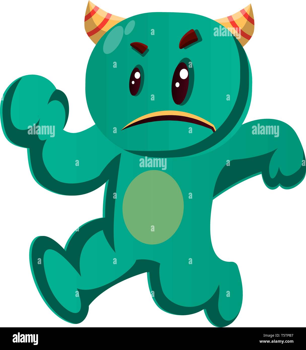 Mostro verde acceso disegno vettoriale Illustrazione Vettoriale