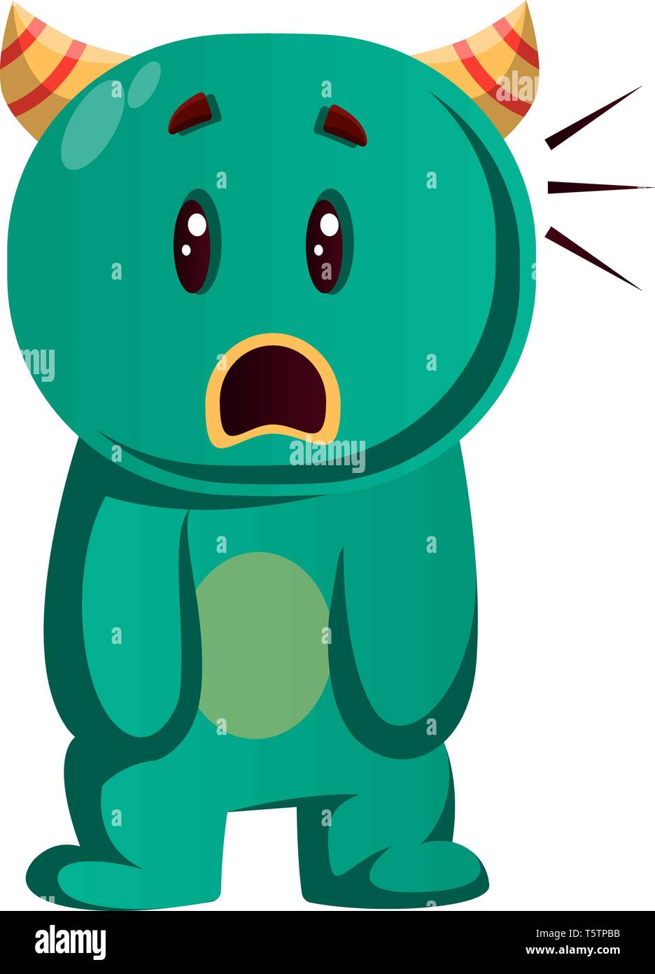 Green monster non riesce a credere a ciò che sta accadendo illustrazione vettoriale Illustrazione Vettoriale