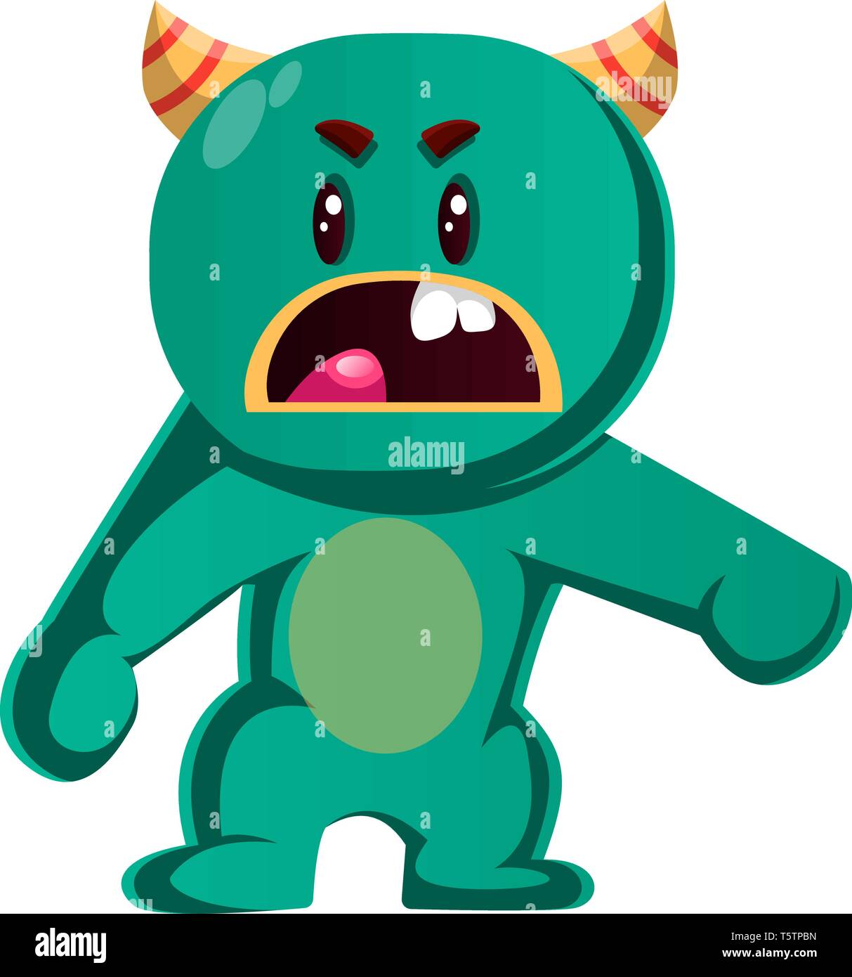 Green monster è arrabbiato con te illustrazione vettoriale Illustrazione Vettoriale