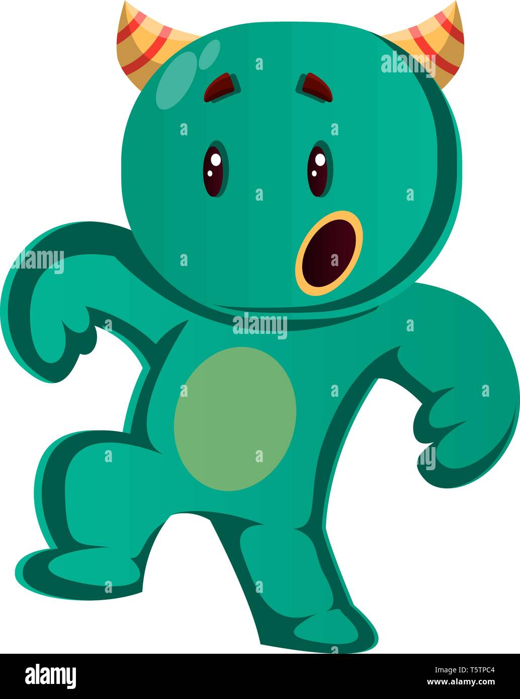Green monster intensificato in qualcosa di illustrazione vettoriale Illustrazione Vettoriale