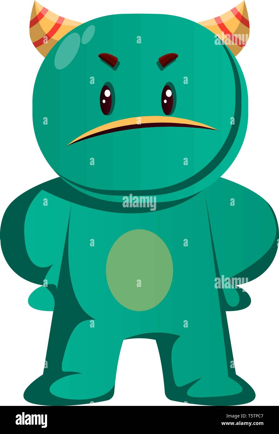 Green monster è offeso illustrazione vettoriale Illustrazione Vettoriale
