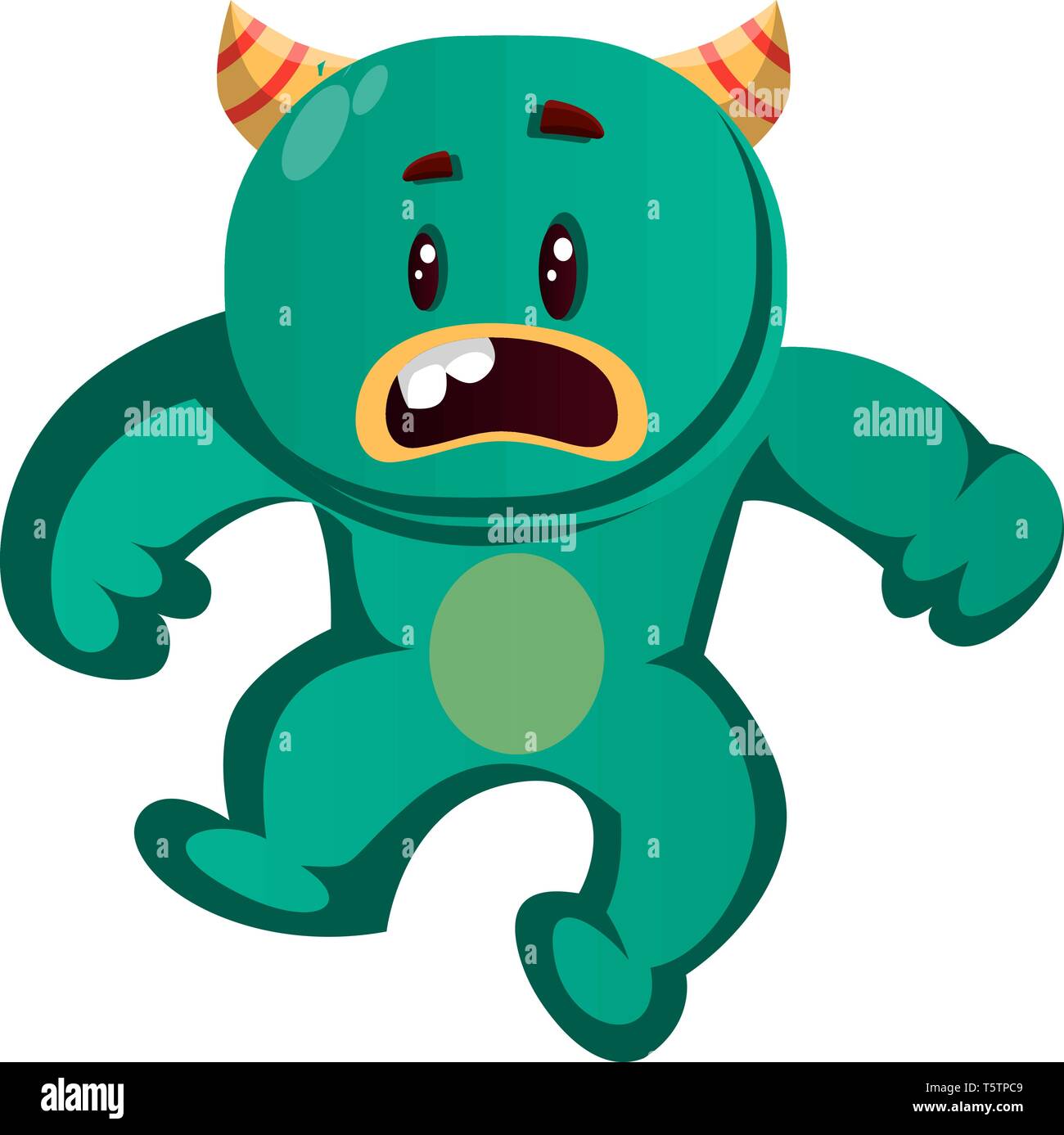 Green monster è sorpreso illustrazione vettoriale Illustrazione Vettoriale