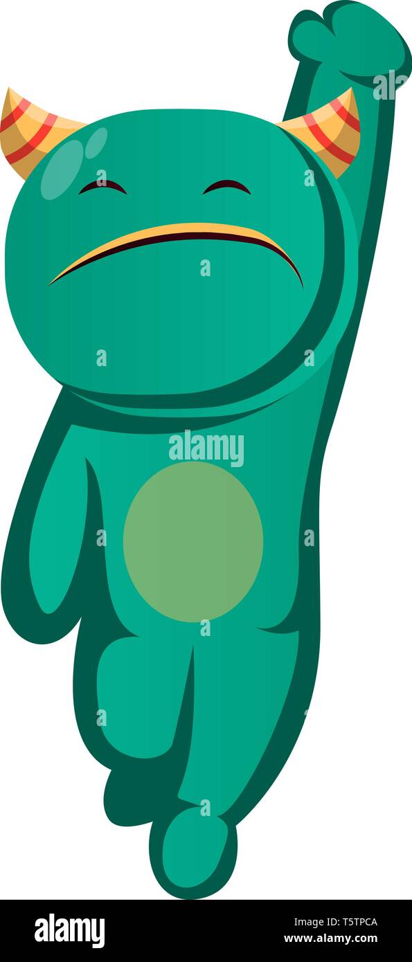 Green monster battenti stile Superman illustrazione vettoriale Illustrazione Vettoriale