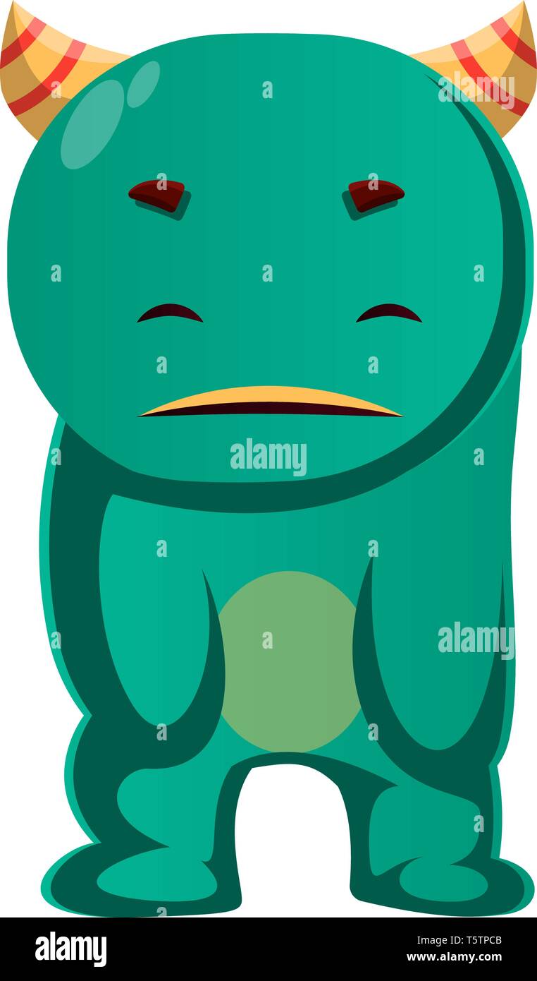 Mostro verde non ha ottenuto ciò che voleva illustrazione vettoriale Illustrazione Vettoriale