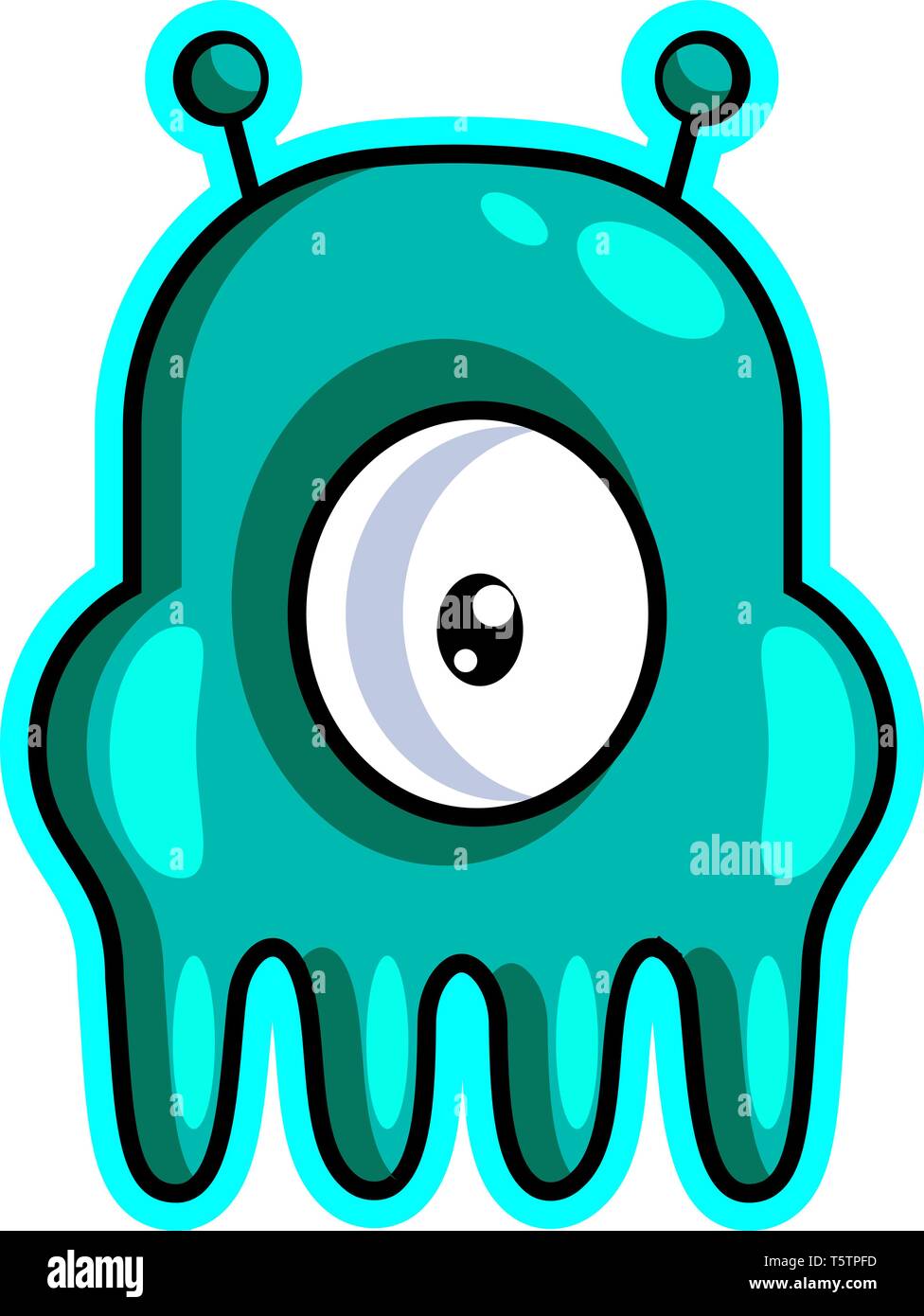 Uno eyed monster gioco illustrazione vettore su sfondo bianco Illustrazione Vettoriale